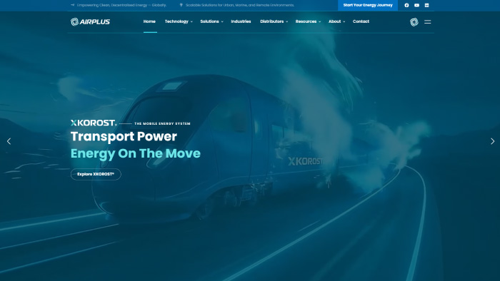 AirPlus Renewables website homepage screenshot