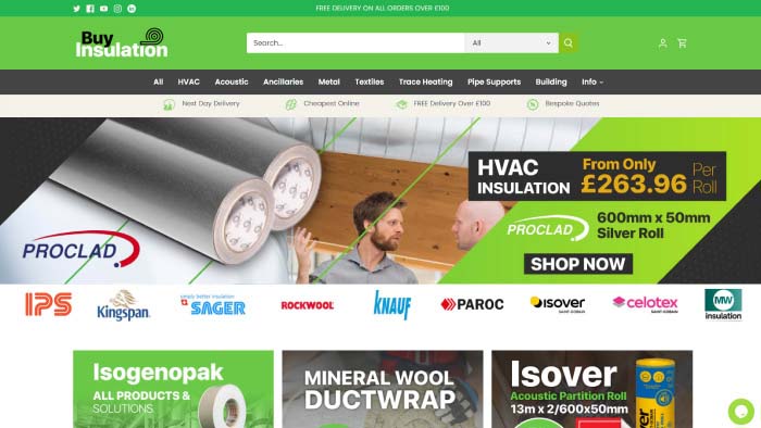 Buy Insulation website homepage screenshot