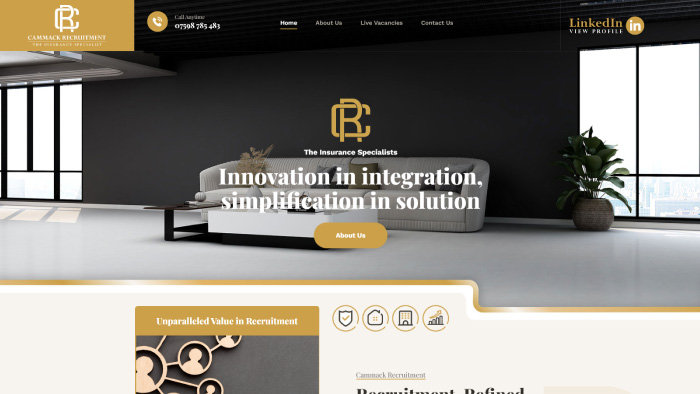 Cammack Recruitment website homepage screenshot