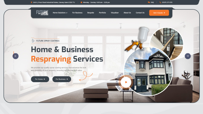 Future Spray Coatings website homepage screenshot