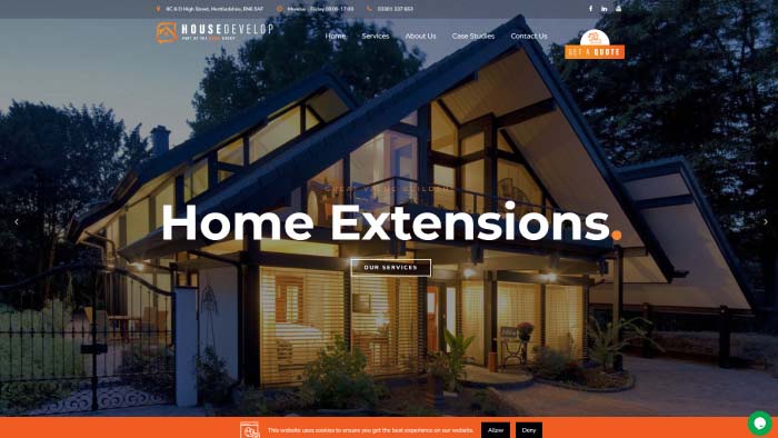 House Develop website homepage screenshot