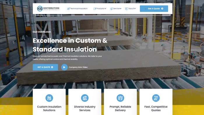 KG Distribution website homepage screenshot