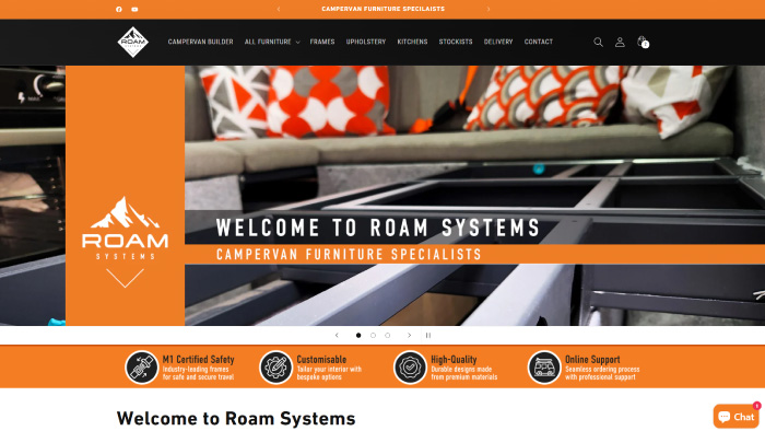 ROAM Systems website homepage screenshot