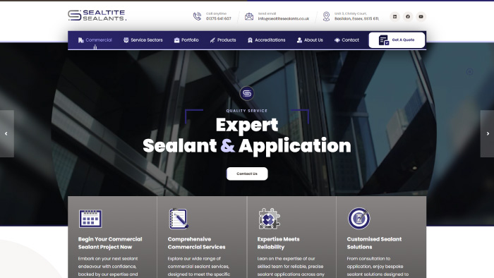 SealTite Sealants website homepage screenshot