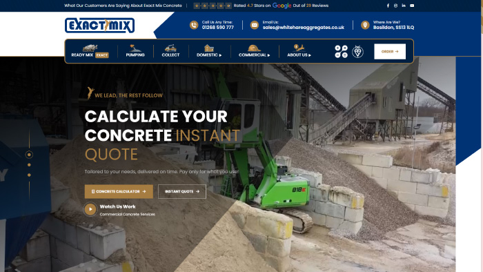 White Hare Aggregates website homepage screenshot