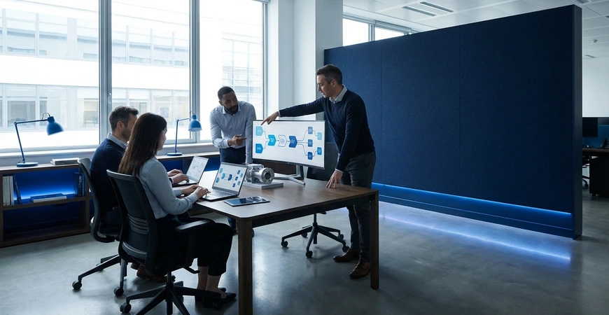 Branding connected workflow visual