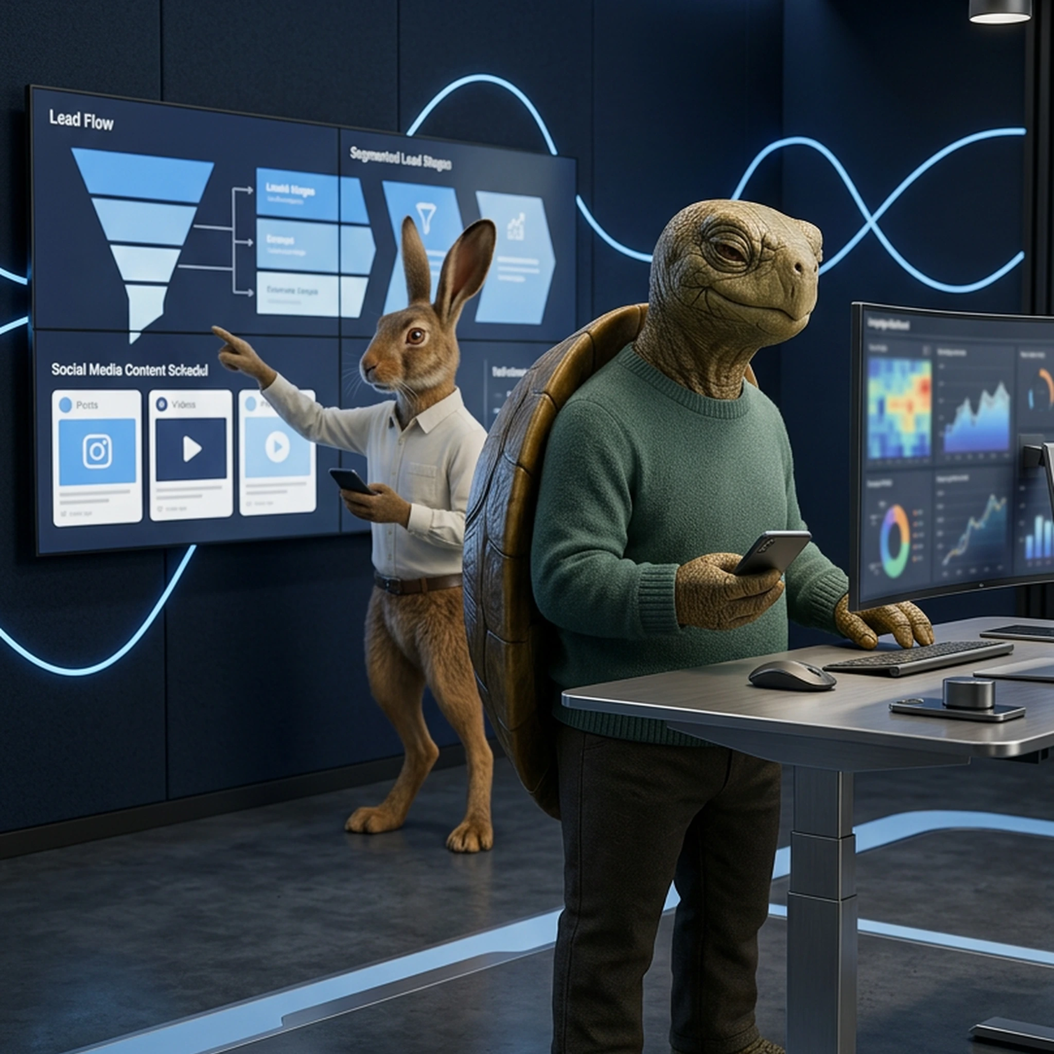 Marketing and follow through visual