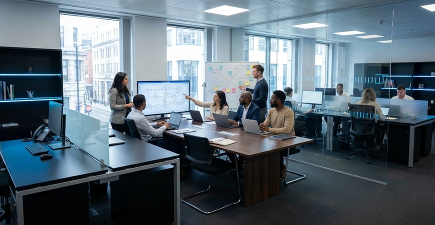 Social Media connected workflow visual